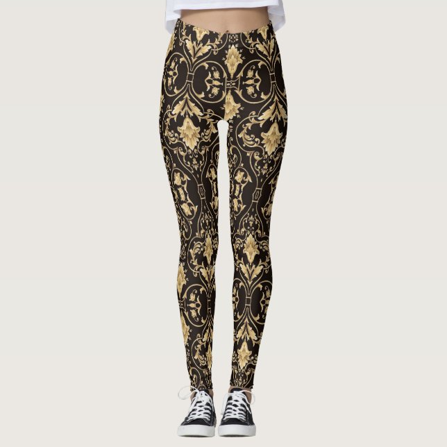 Leggings Motifs noirs simples et élégants (Devant)
