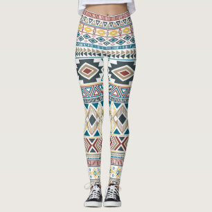 Leggings Motifs Tribaux Aztèques : Design géométrique sans
