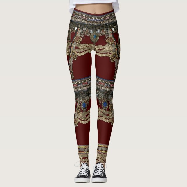 Leggings Motifs tribaux de Red Kuchi (Devant)