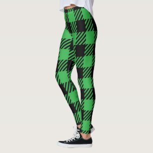 Leggings Motifs Vertes Et Noirs