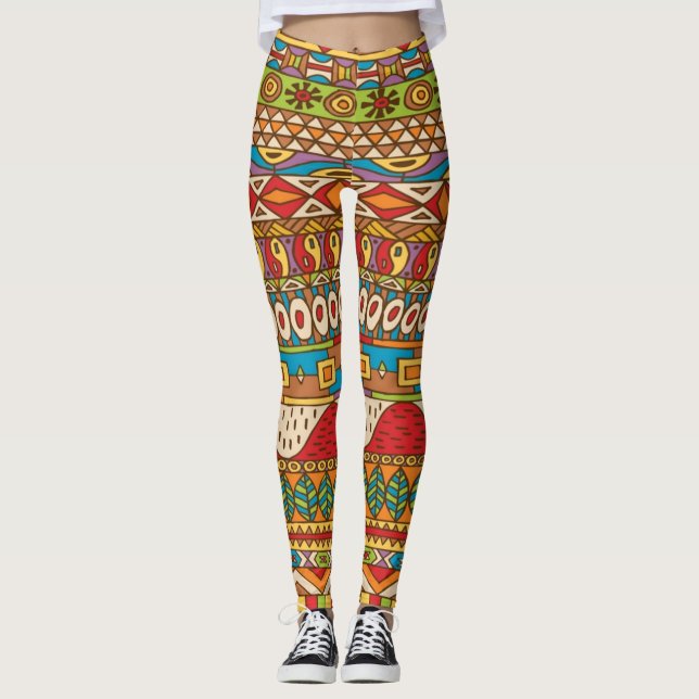 Leggings Motifs vintages africains  (Devant)