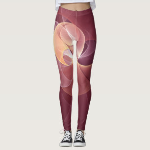 Leggings Mouvement Vin Moderne Abstrait Rouge Rose Fractal 