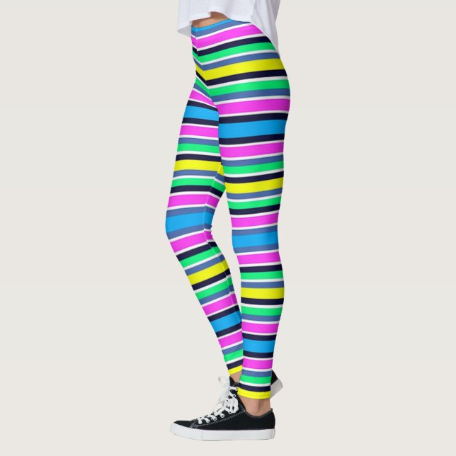 Leggings/Multi-Coloured Stripes Leggings (Left)