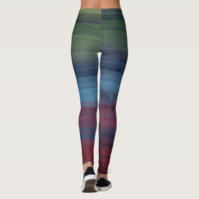 Leggings Multicolor rustique Élégant Turquoise femmes (Dos)