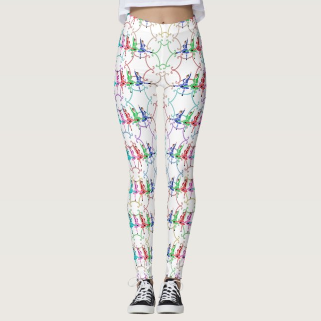 Leggings multicolores de danse highland (Devant)