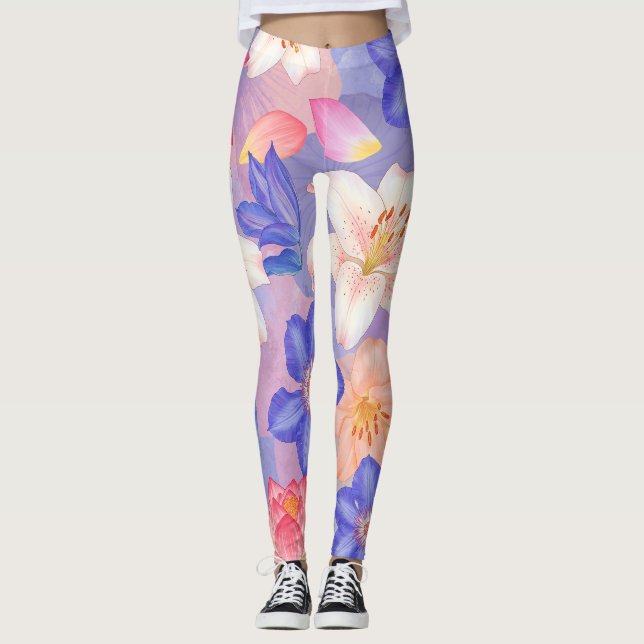 Leggings Mur de fleurs (Devant)