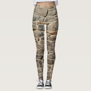 Leggings Mur en pierre rustique, décoration texturée