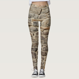 Leggings Mur en pierre rustique, décoration texturée