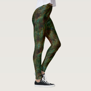 Leggings Mur vert et corail moucheté