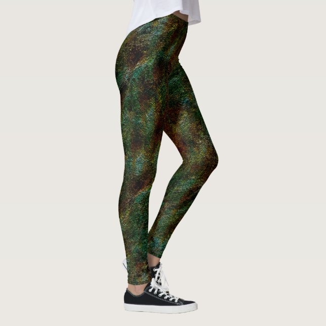 Leggings Mur vert et corail moucheté (Droite)