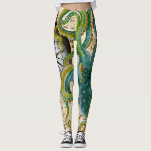 Leggings Musique de boussole de tentacules de poulpe