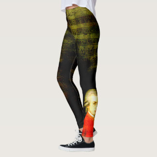 Leggings Musique de feuille de Mozart et guêtres de