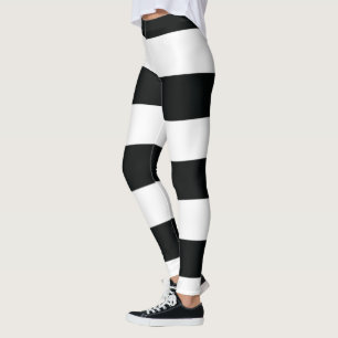 Leggings Mydeas   Bandes larges noires et blanches