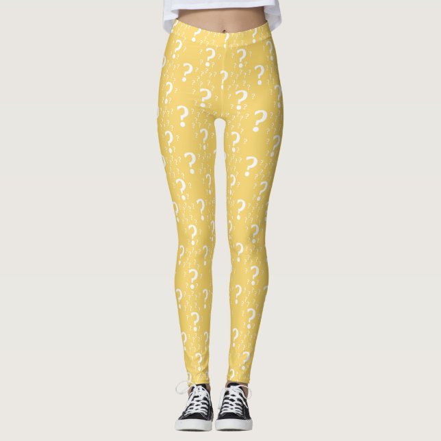 Leggings Mystère question marque énigme puzzle jaune (Devant)