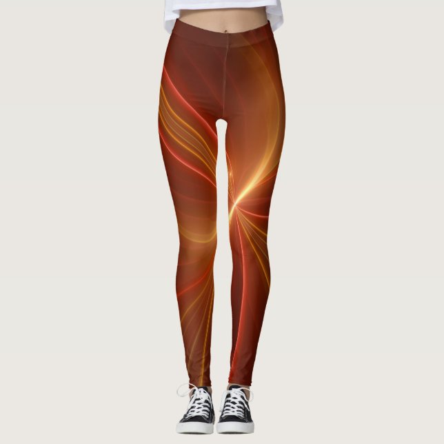 Leggings Mystique Abstrait Fractal Art Moderne Couleurs cha (Devant)