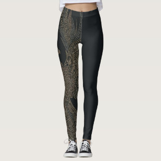 Leggings Mythe du Phénix doré