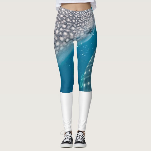 Leggings Nage de requin baleine sous l'eau (Devant)