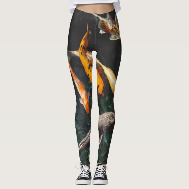 Leggings nager avec le koi (Devant)