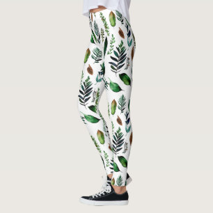 Leggings Nature botanique du feuillage vert