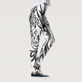 Leggings Nature Inspired Monochrome Art