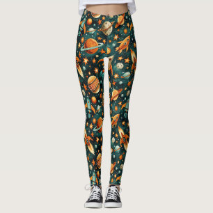 Leggings Navires-fusée vintages pour engins spatiaux Motif