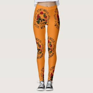 Leggings Ne vous embêtez pas avec maman, crâne d'Halloween