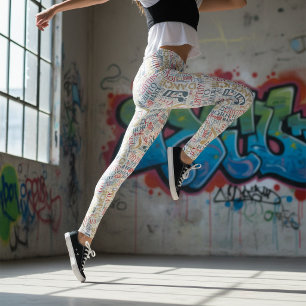 Leggings Née pour danser Bleu Rouge Or ID277