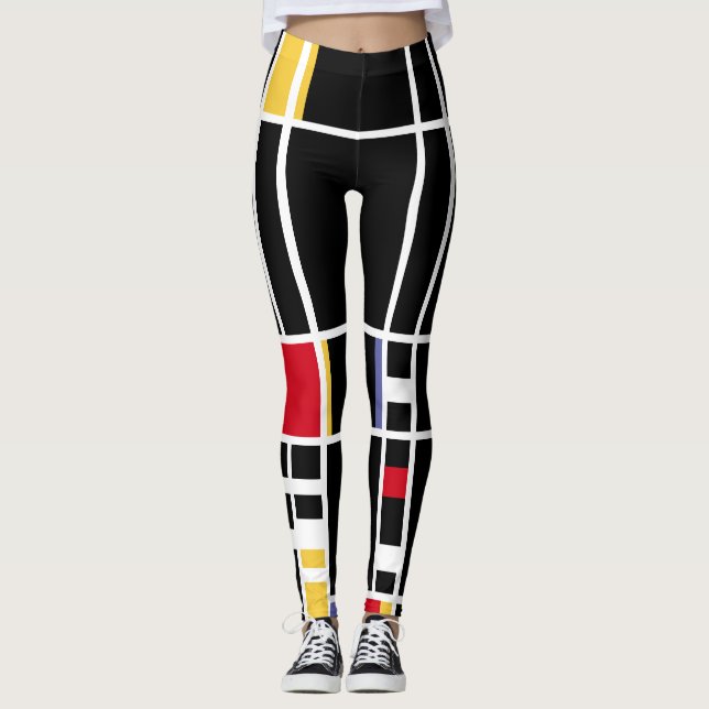 Leggings Négatif "Trafalgar Carré" de Mondrian d'art Abstra (Devant)
