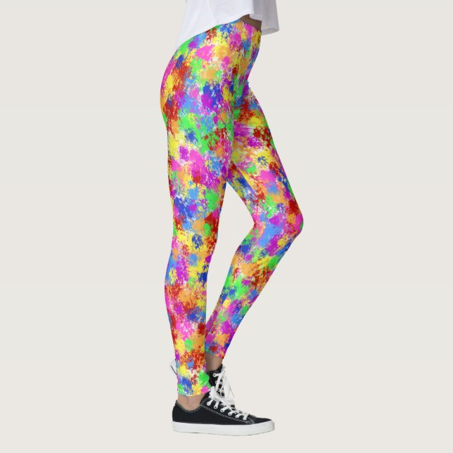 Leggings Néon à la mode d'éclaboussure de peinture (Droite)