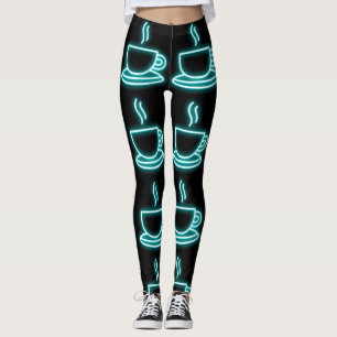 LEGGINGS NEON COFFEE IMPRIMER YOGA PANTS LEGINGS