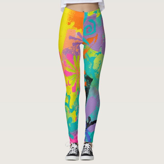 Leggings Neon Dreams Abstrait (Devant)