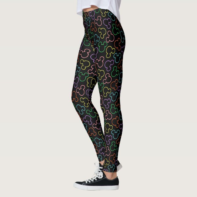 Leggings Neon Mickey Mouse Icon Toss Pattern (Gauche)
