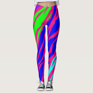Leggings Neon Rainbow Zebra