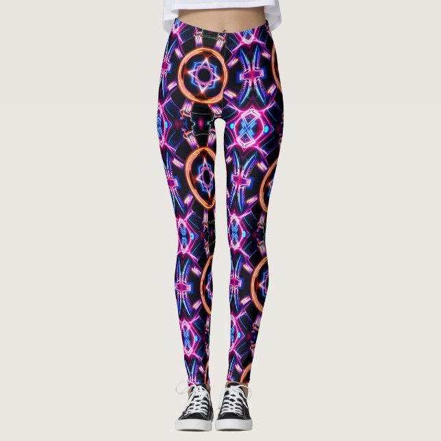 Leggings Neon Starburst Kaleidoscope (Devant)