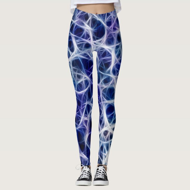 Leggings Nerve Motifs sur bleu (Devant)
