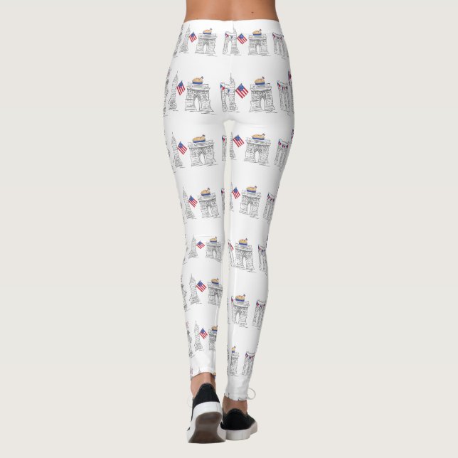 Leggings New York 4 juillet Patriotique Brooklyn USA (Dos)