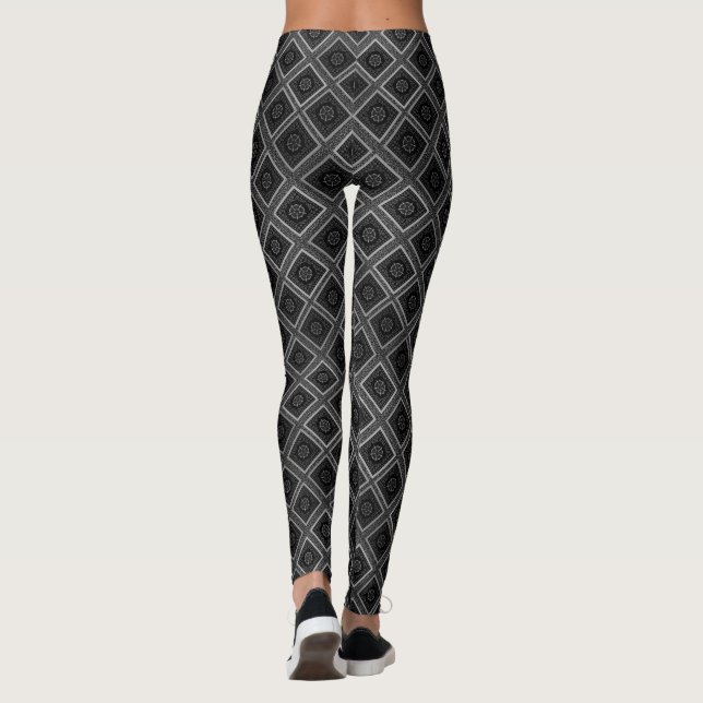 Leggings Nice Lovely Grey Diamonds Motif Art design (Dos)