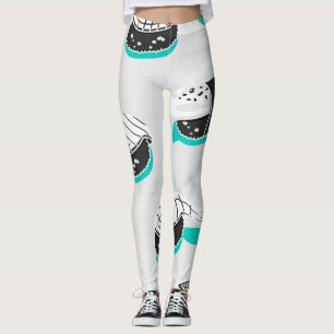 Leggings Nigiri sushi, motif vintage néon.
