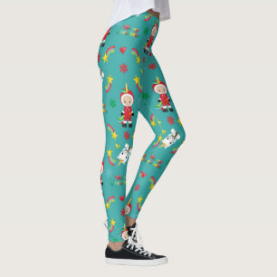 Leggings Noël à l'arc-en-ciel de Noël à la Unicorne