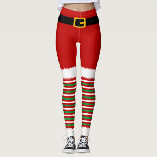 Leggings Noël au costume du Père Noël