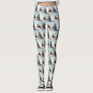 Leggings Noël Beagle neige hiver