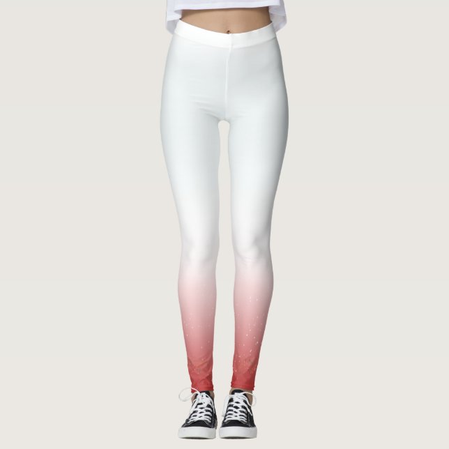 Leggings Noël blanc et rouge Whimsical (Devant)