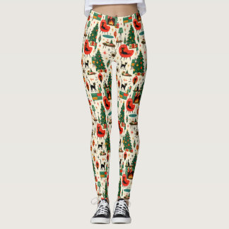 Leggings Noël chats moderne du milieu du XXe siècle,ère ato