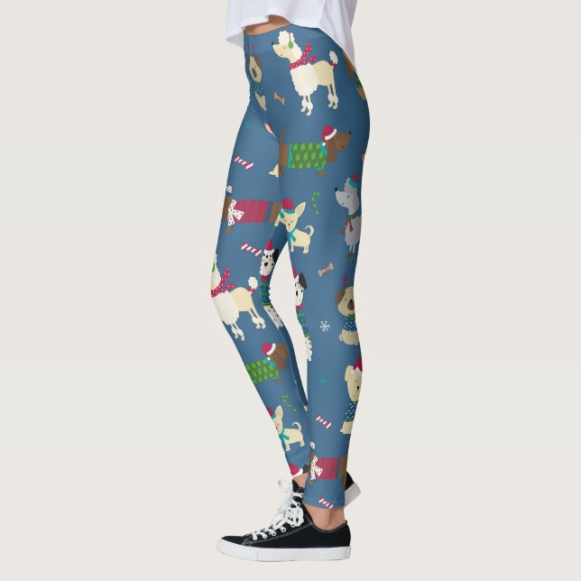 Leggings Noël Chien de vacances Cute Doggie (Gauche)