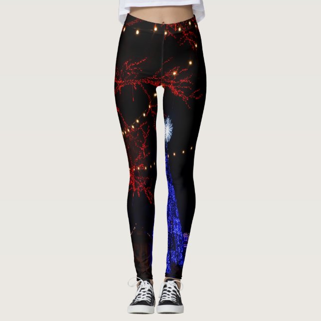 Leggings Noël de la ville en argent (Devant)