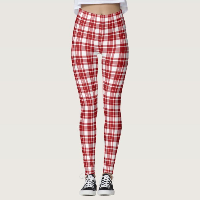 Leggings Noël des femmes/ Jambes rouges/blanches quotidienn (Devant)