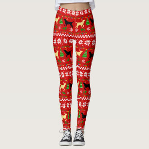 Leggings Noël du Labrador jaune et du Labrador noir