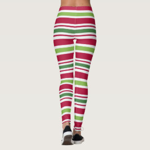 Leggings Noël Fête des elfes Bonbons Légendes rayées