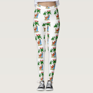 Leggings noël juillet tropical santa claus