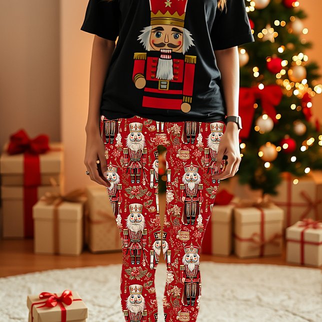 Leggings Noël motif des noix de cou rouges (Créateur téléchargé)